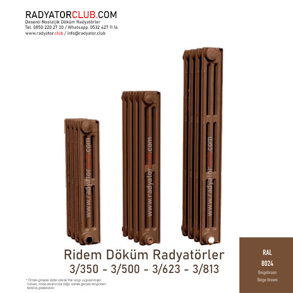 Ridem Dokum radyator 3-500 Ral 8024 Dilim 28